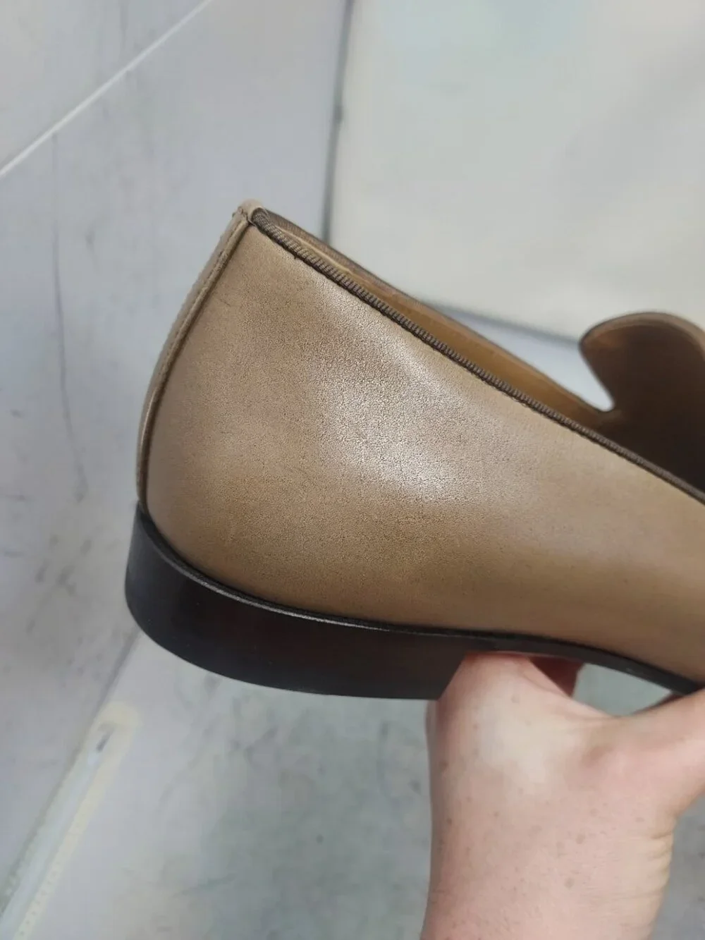 Christian Louboutin MENS Dandelion Leather Brown Roca Loafer